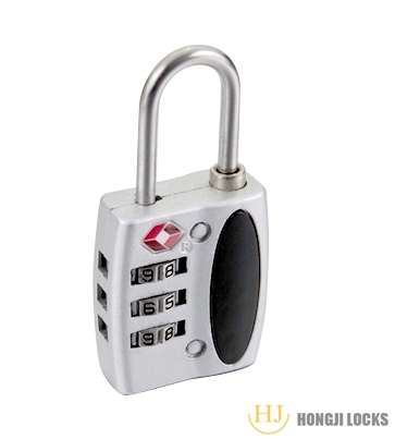 hongjilock 3 dial combination Silver Zinc TSA lock