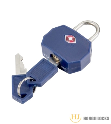 TSA small brass luggage padlock with brass key lock