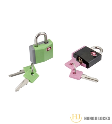 TSA small brass luggage padlock TSA key lock